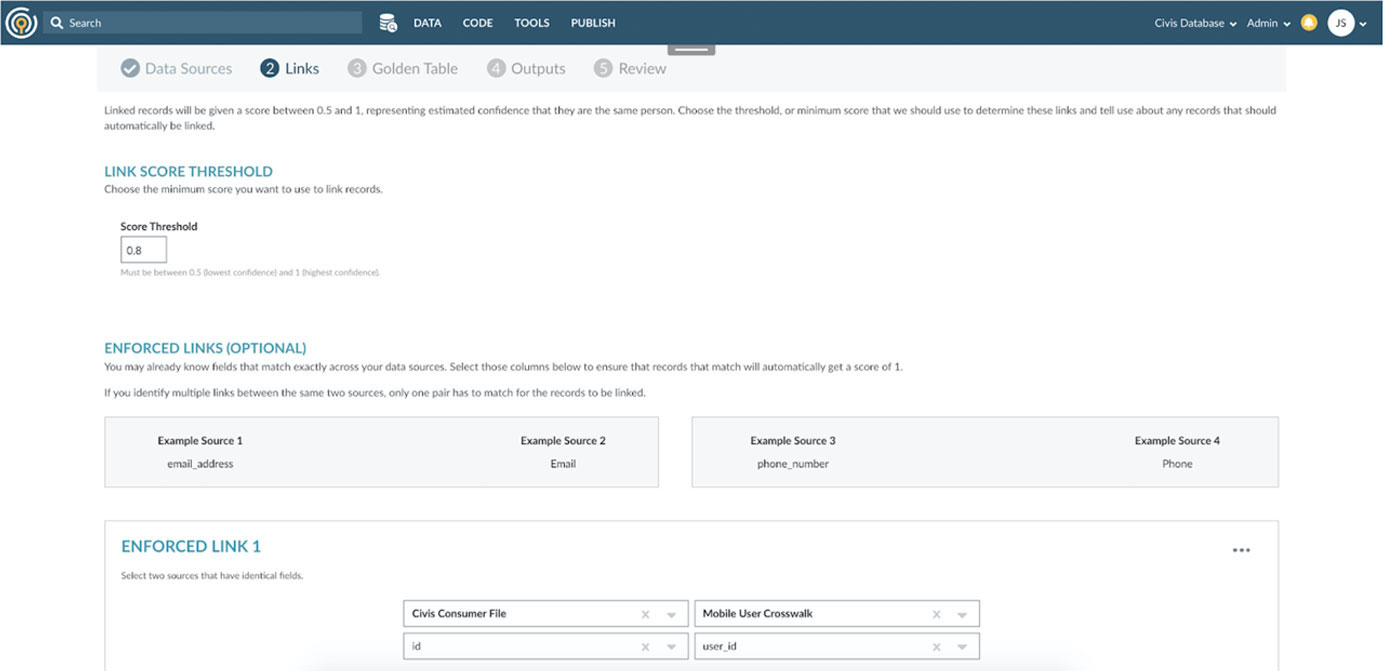 Screenshot of Platform to connect multiple data sources