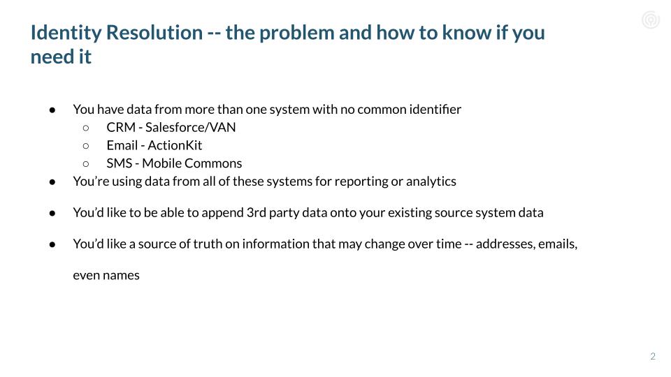 What is identity resolution slide