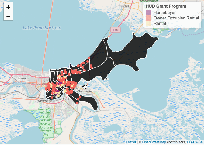 Animated gif showing the user viewing the data with the associated legend