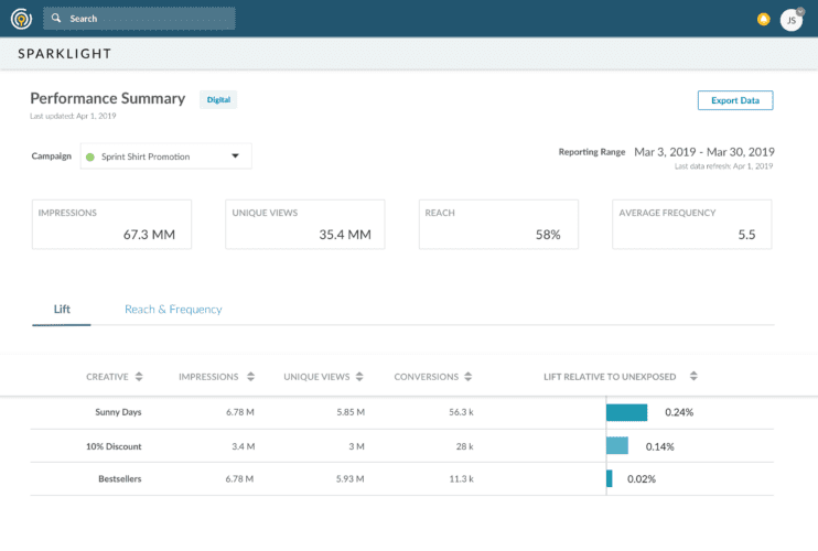 Sparklight Interface