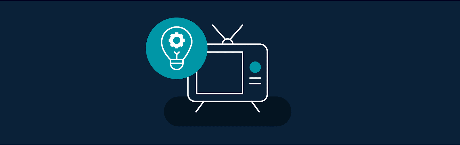 icon of a television set with a lightbulb overlaid