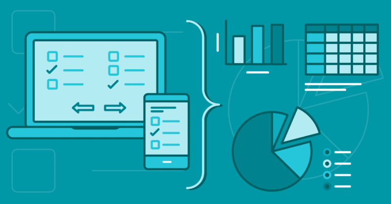 illustration of data being applied to charts