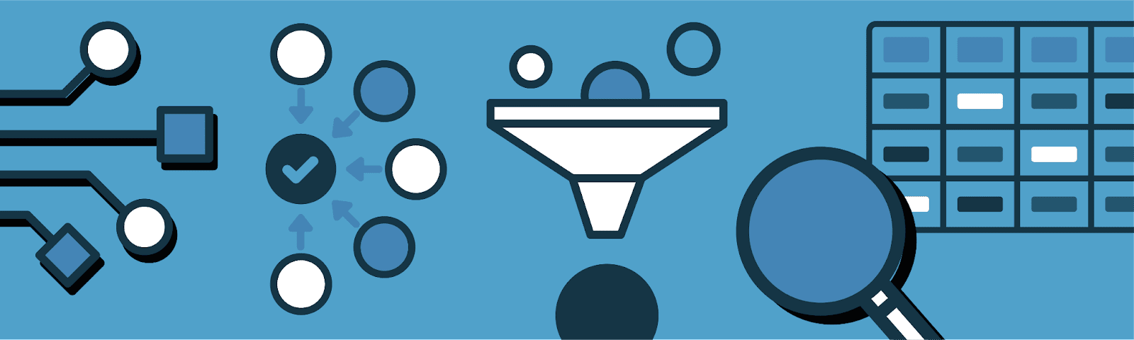 Graphic showing the way data is filtered and combined