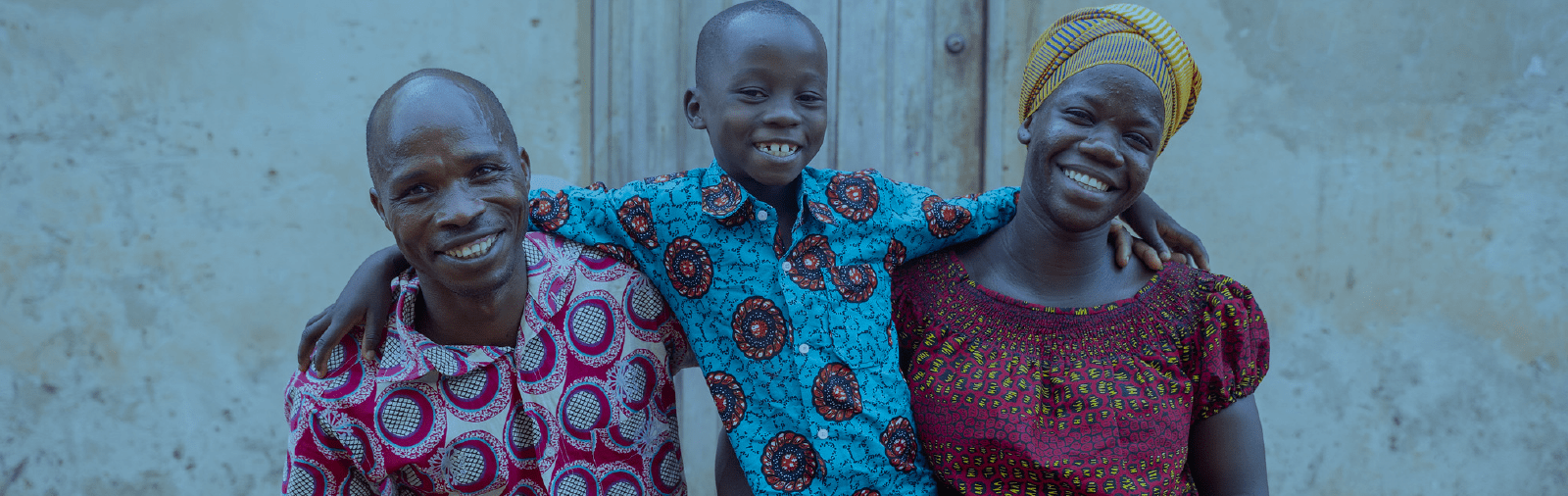 Photo of a smiling family