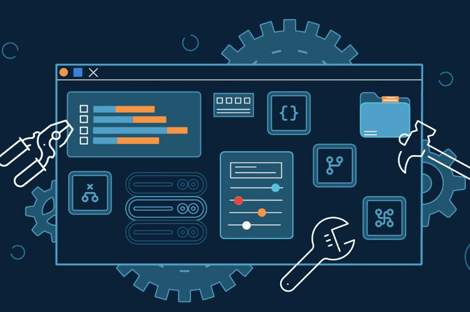 icons of tools working on a dashboard user interface