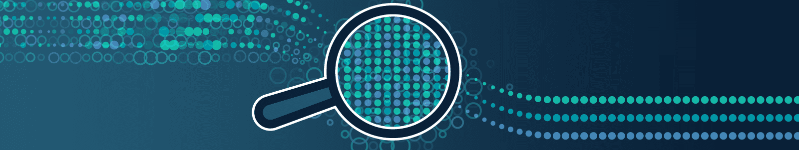 Illustration a magnifying glass organizing the data stream